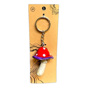 Red Spotted Mushroom Keychain - NWT